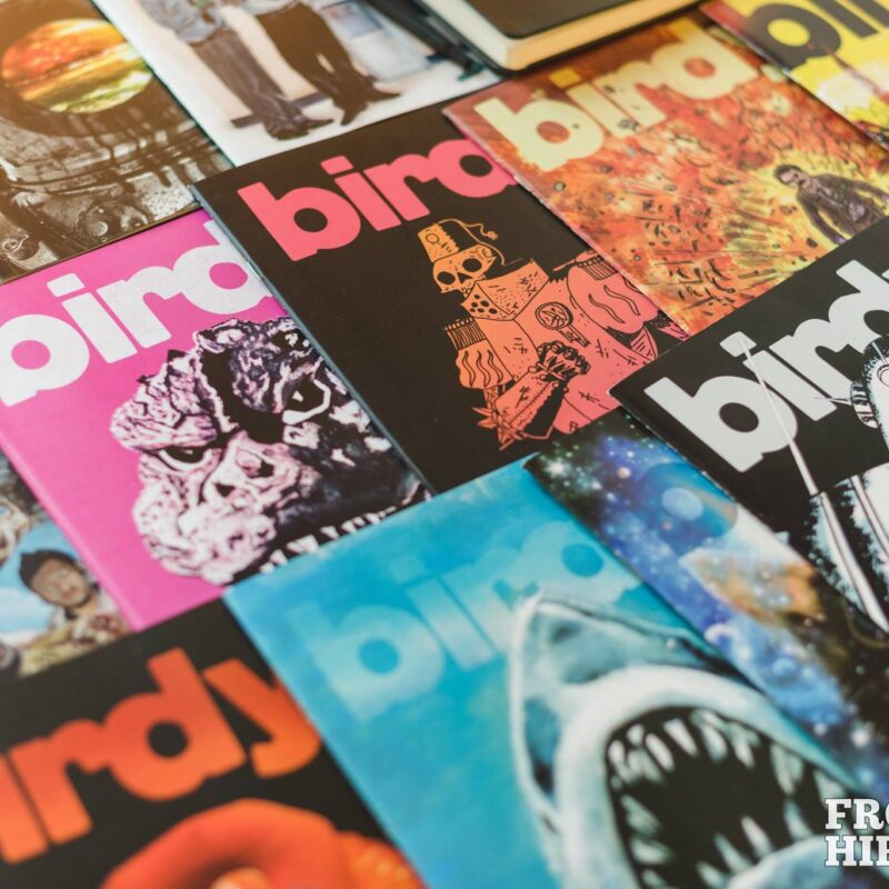 A close up shot of Birdy Issues from the early years, showcasing a taste of what a print subscription to Birdy can look like.