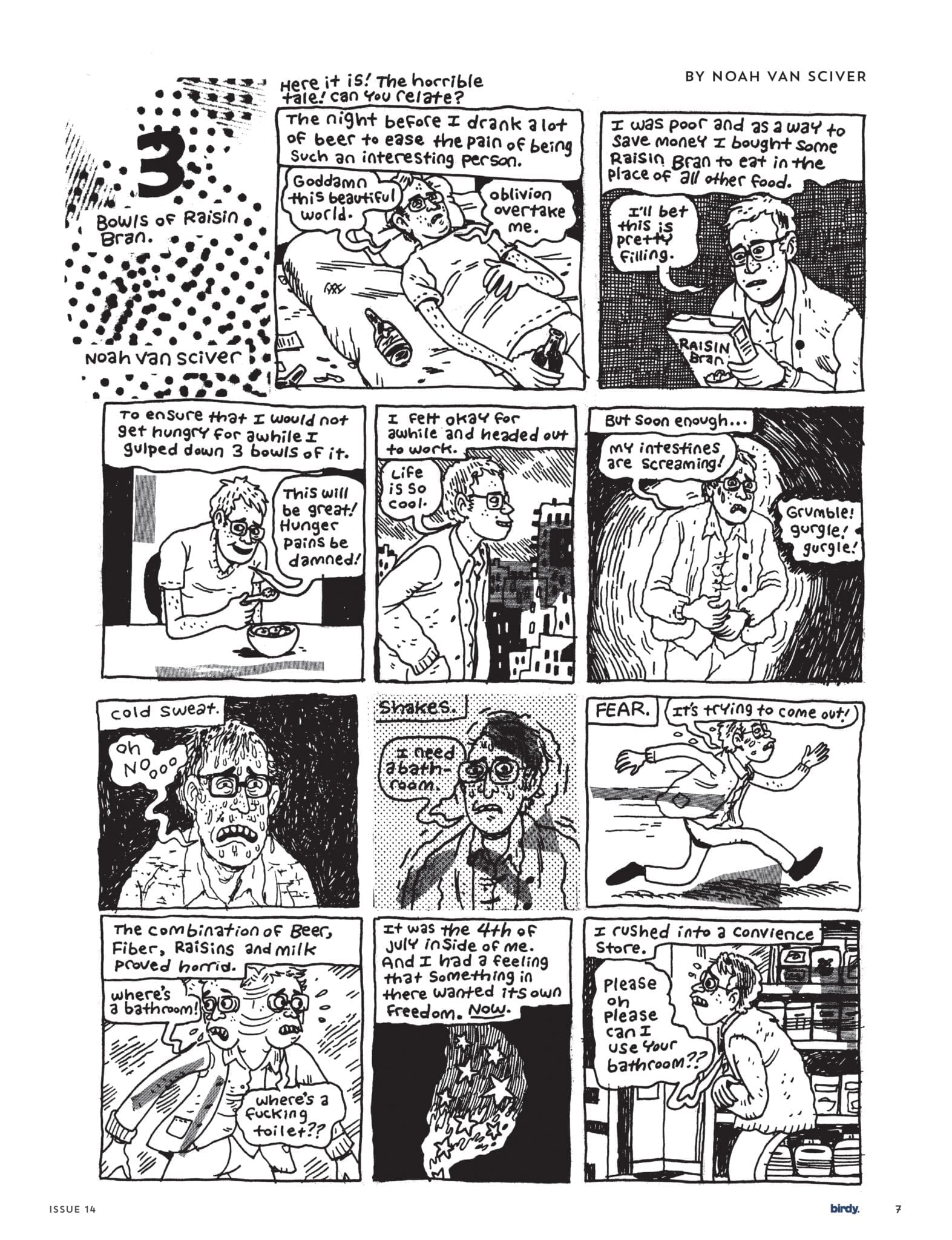 3 Bowls of Raisin Bran 1 by Noah Van Sciver