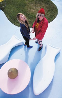 Beatie Wolfe and Allee Willis at Willis Wonderland by Ross Harris