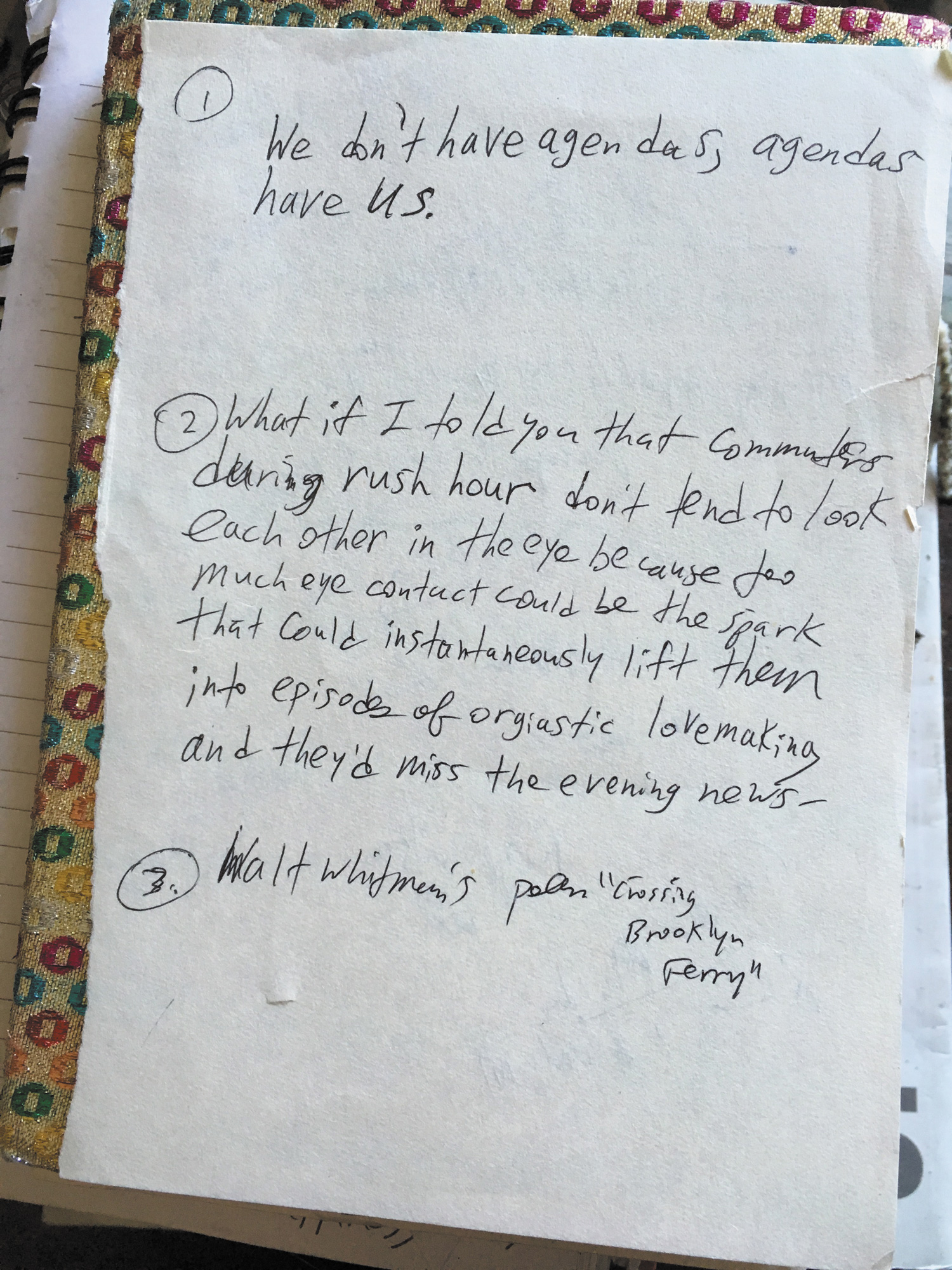 BeatieWolfe_TheWorldNeedsMoreCruises_SpeedLevitch_old-notes-for-the-Rush-Hour-tour.-I-used-to-write-these-notes-while-sitting-way-up-in-Grand-Central-Terminal's-75-foot-windows