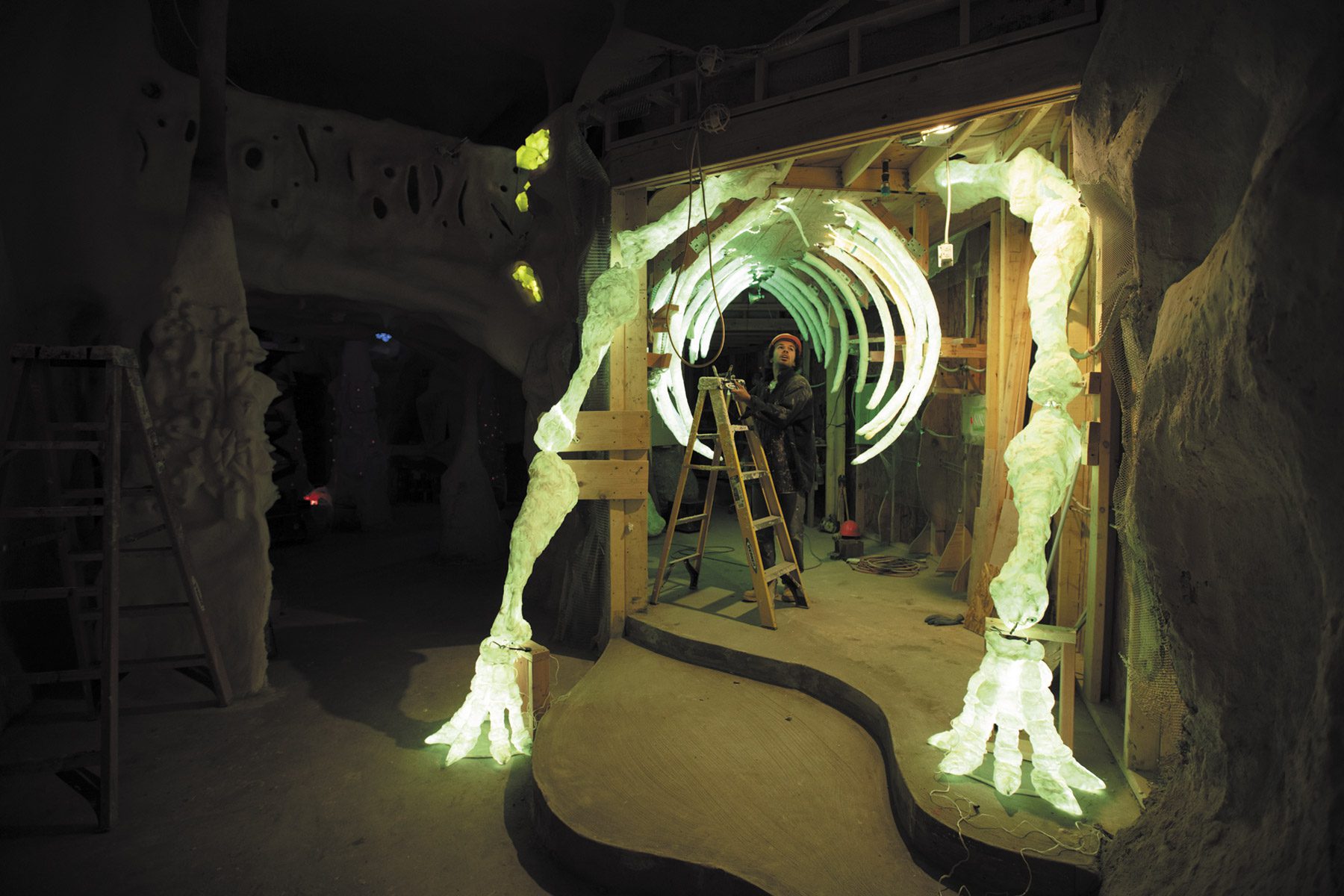 Installing-Joyce-the-Mastodon,-Photo-by-Kate-Russell_House of Eternal Return: The Original Meow Wolf by Jordan Rumsey